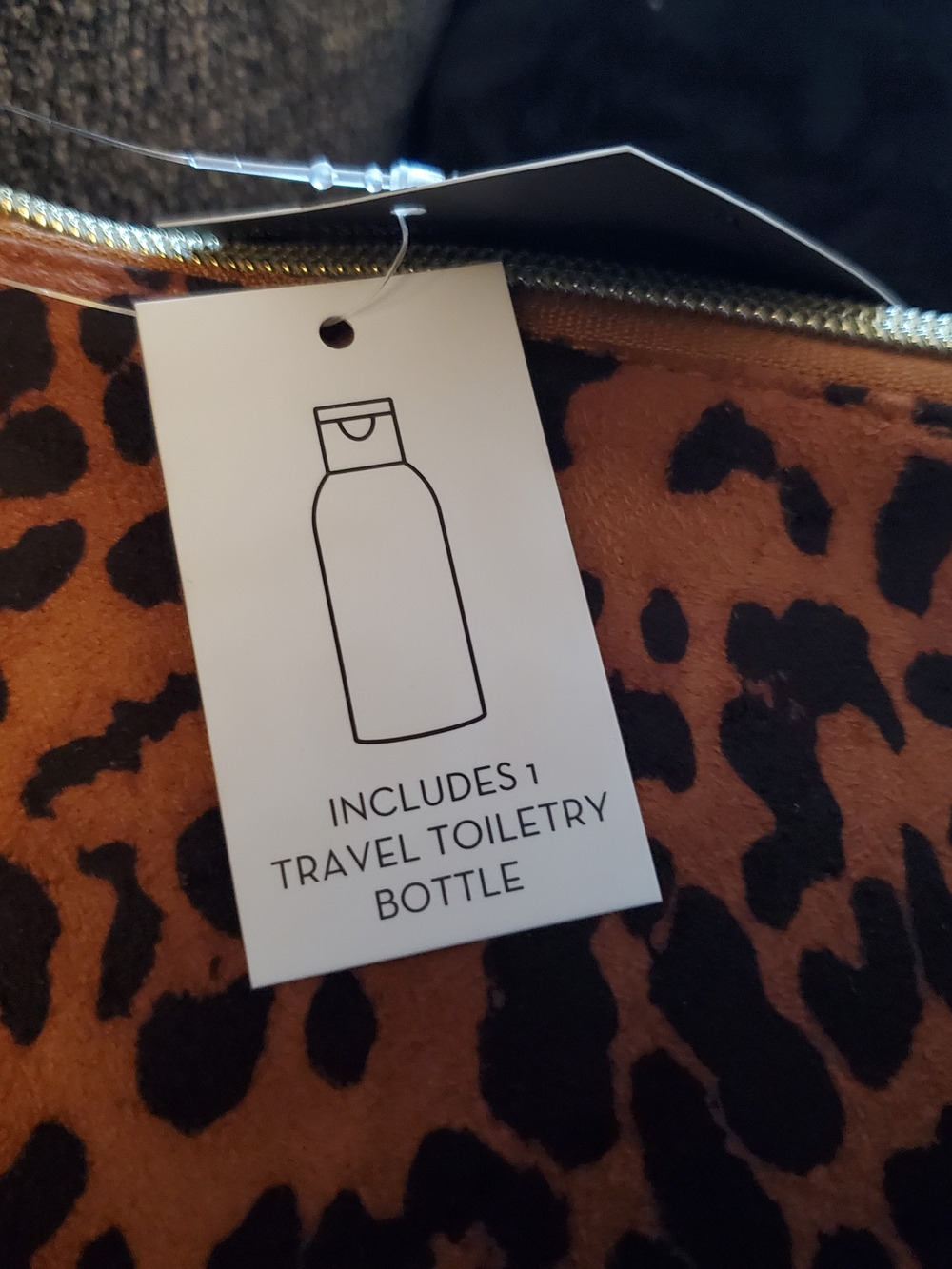 Nine West Leopard Print Zip Pouch - Brown & Black - Picture 3 of 6